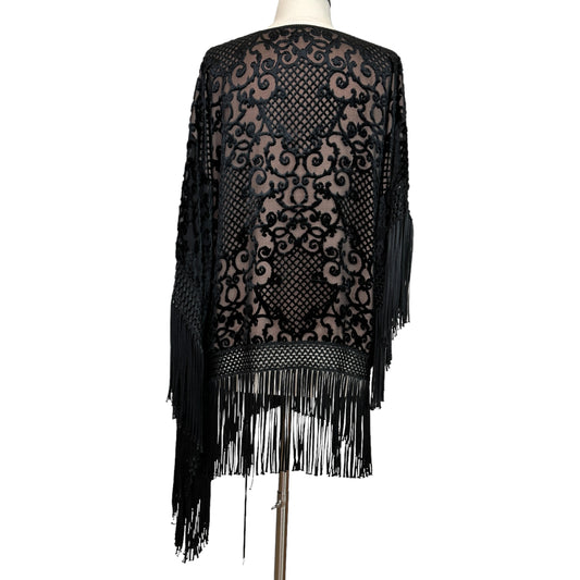 Black Velvet Poncho - XL