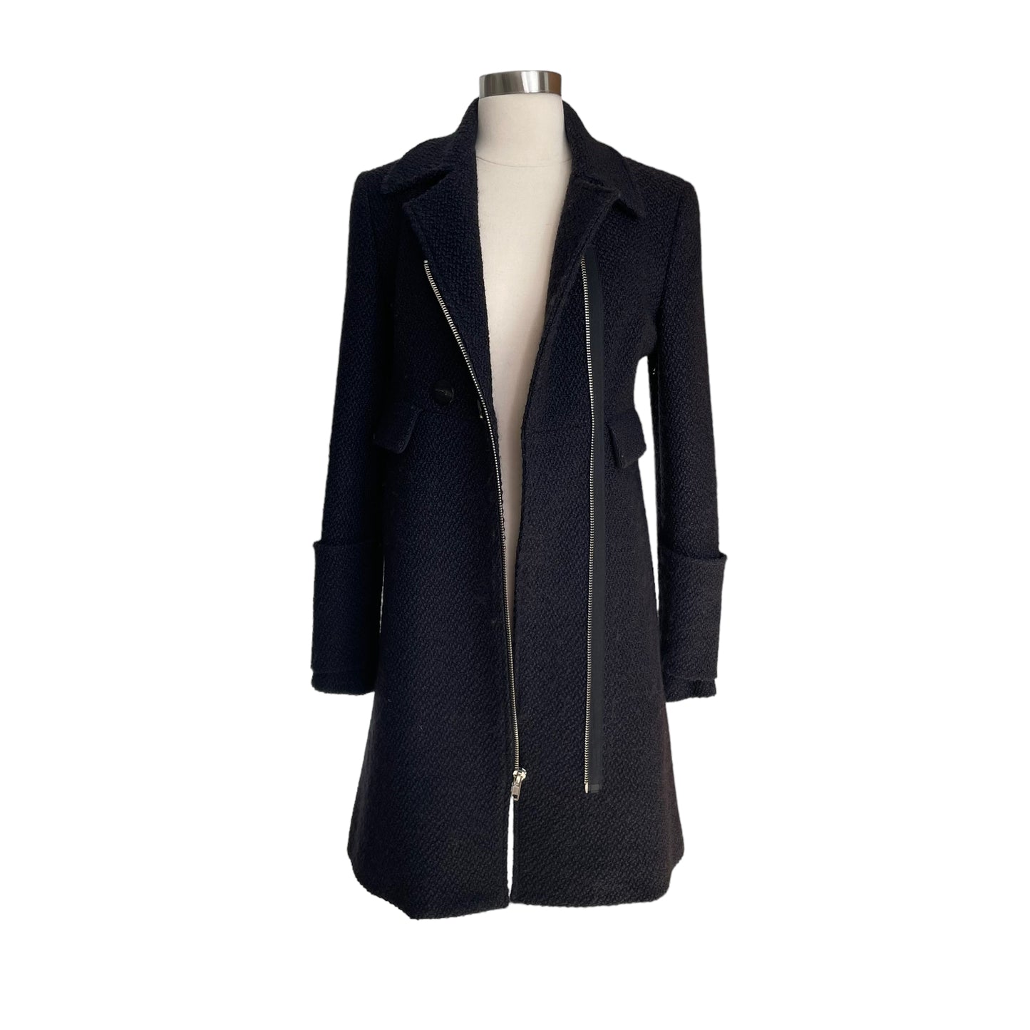 Black Tweed Coat - L