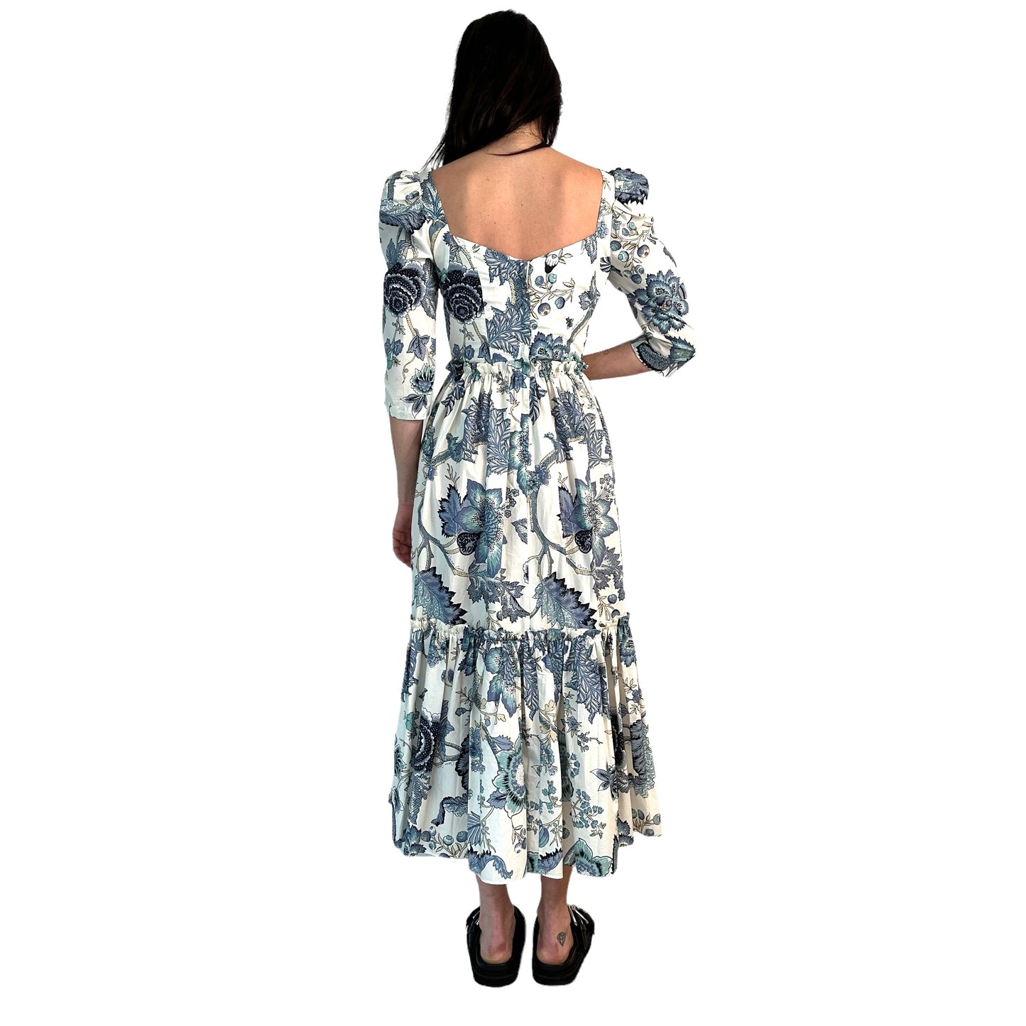 Blue & White Floral Dress - 2