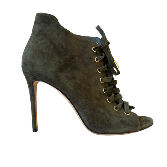 Green Suede Heels - 9.5