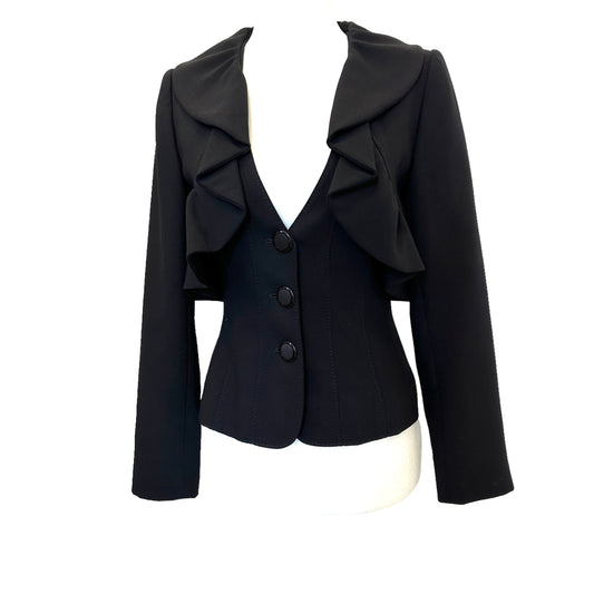 Black Blazer w/Ruffles - S