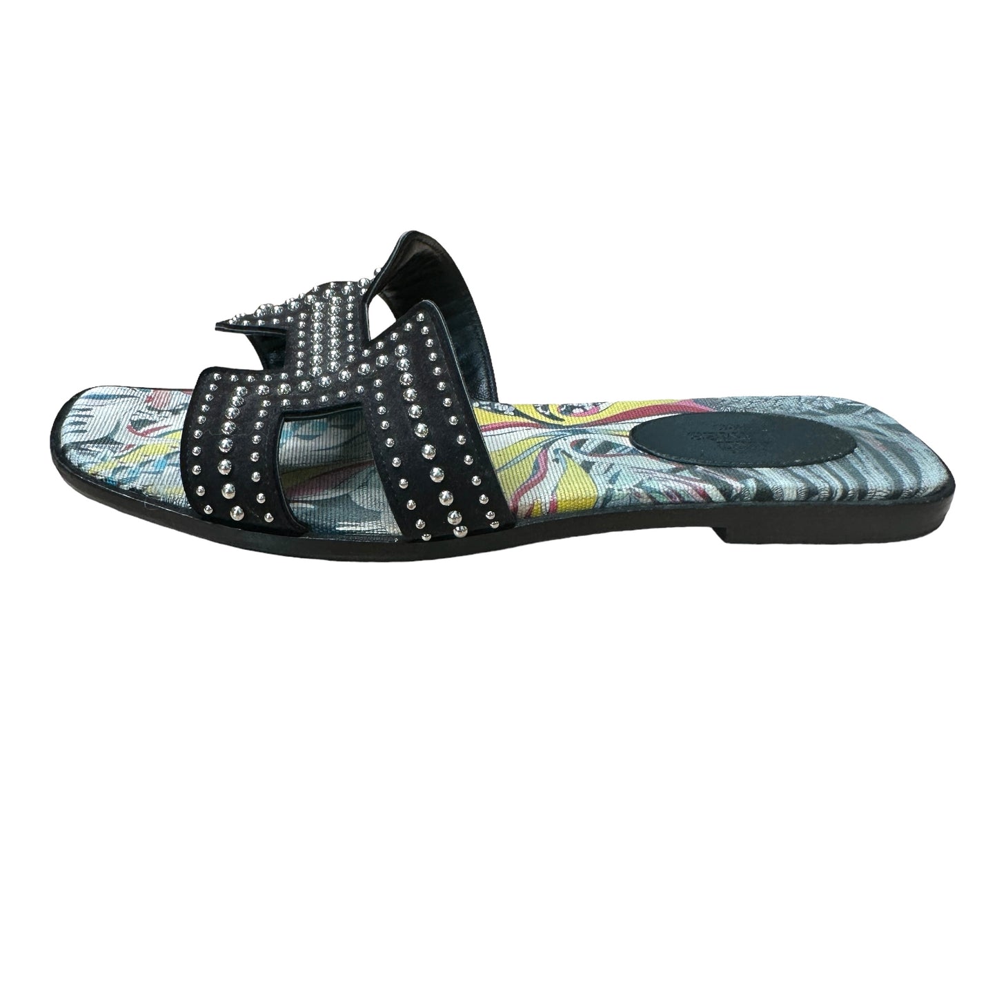 Black Studded Oran Sandals - 8