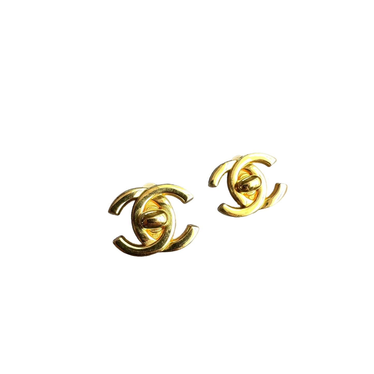 Vintage CC Logo Turn-Lock Clip-On Earrings
