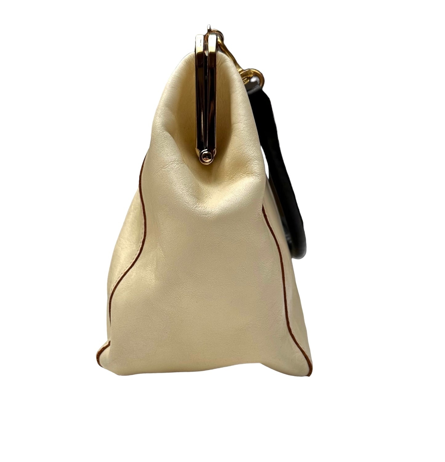 Cream Leather Convertible Bag