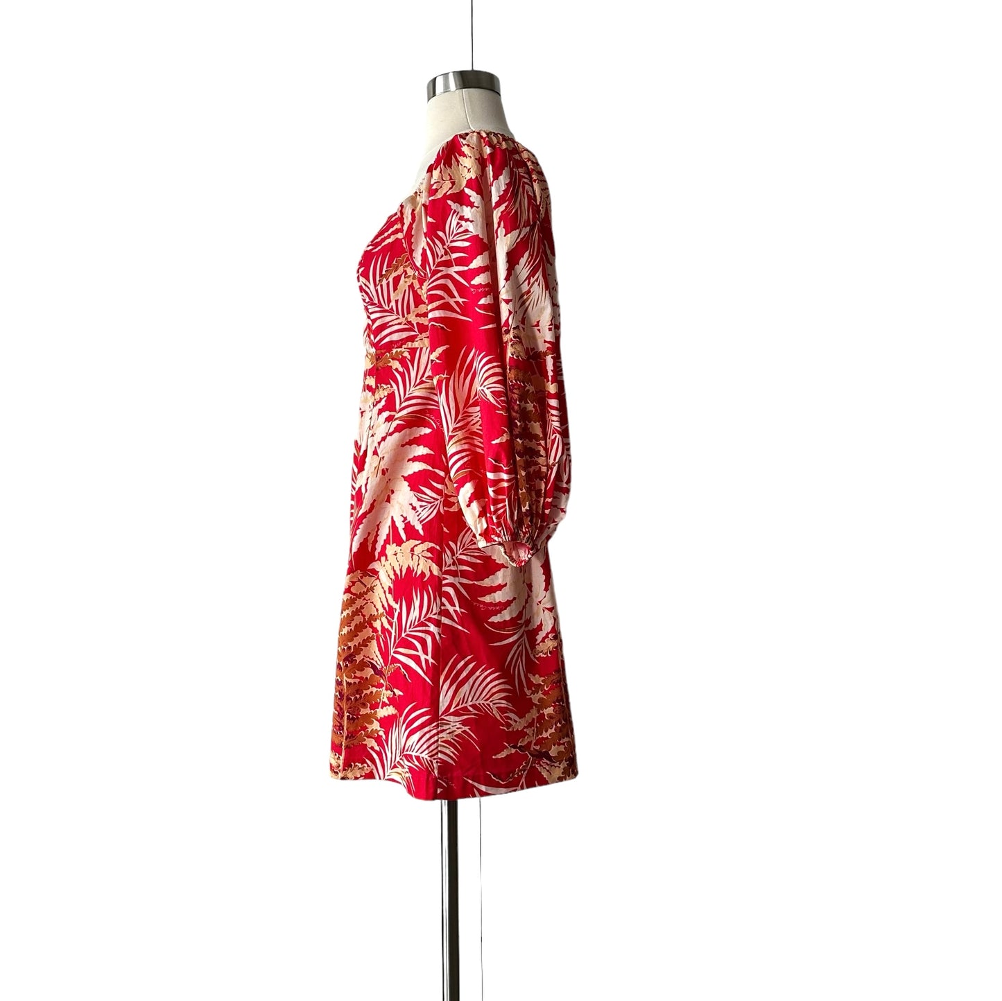 Red Palm Print Dress - S