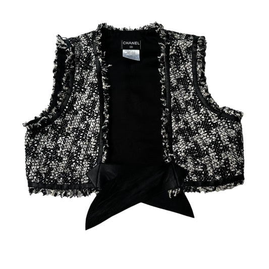 Black & White Tweed Vest - XS