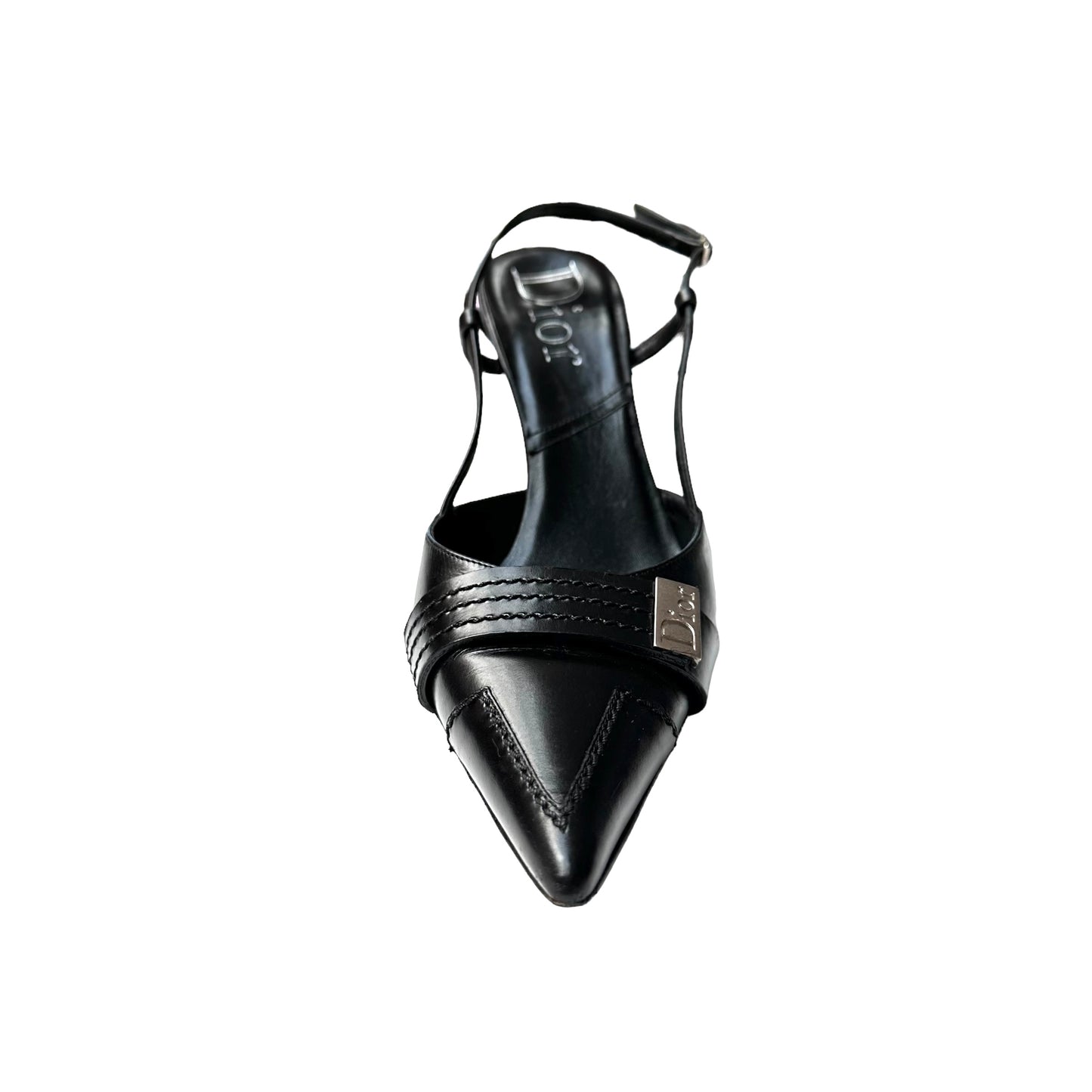 Black Leather Heels - 10