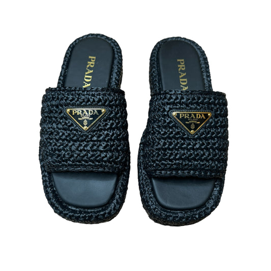 Raffia Logo Sandals - 6