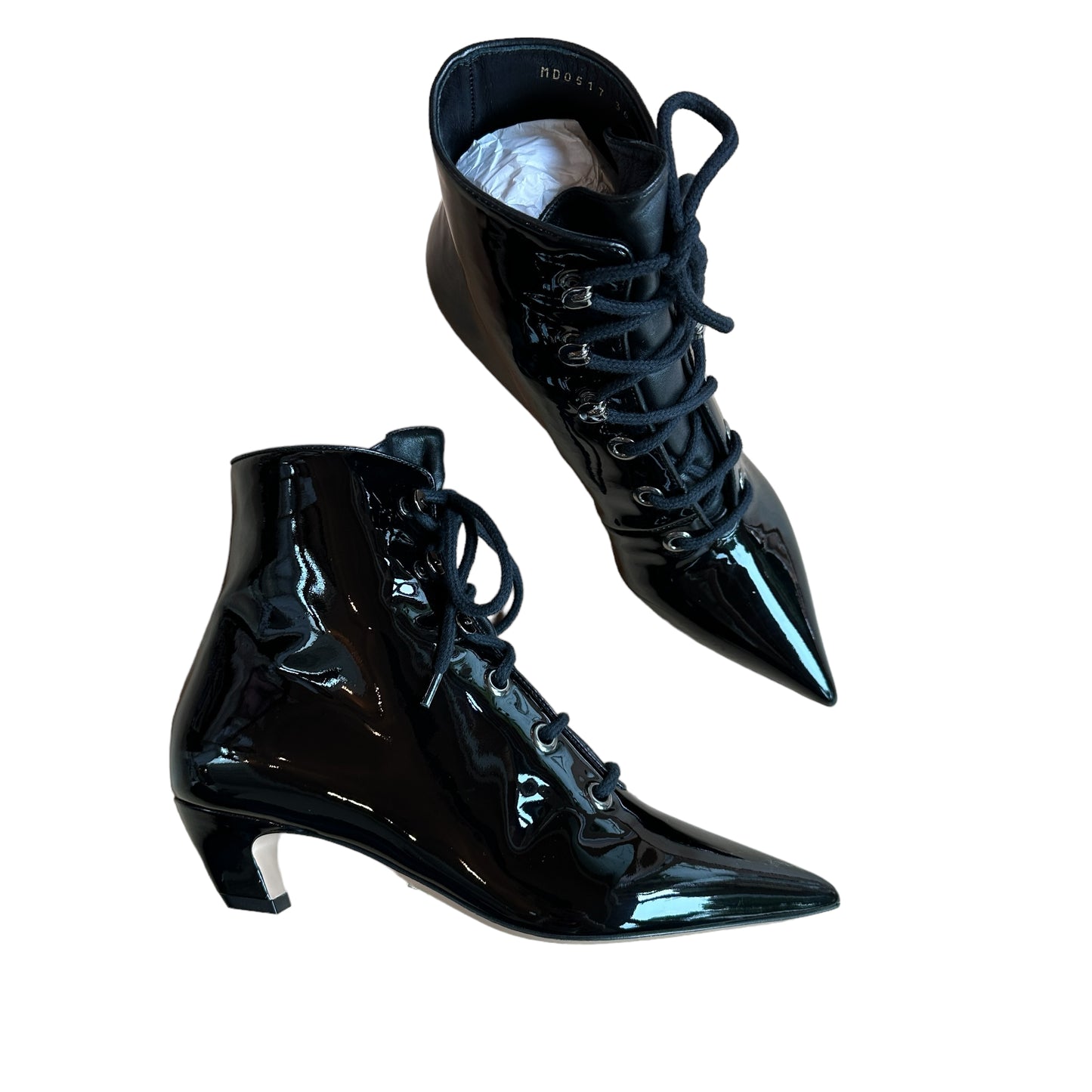 Black Patent Boots - 6