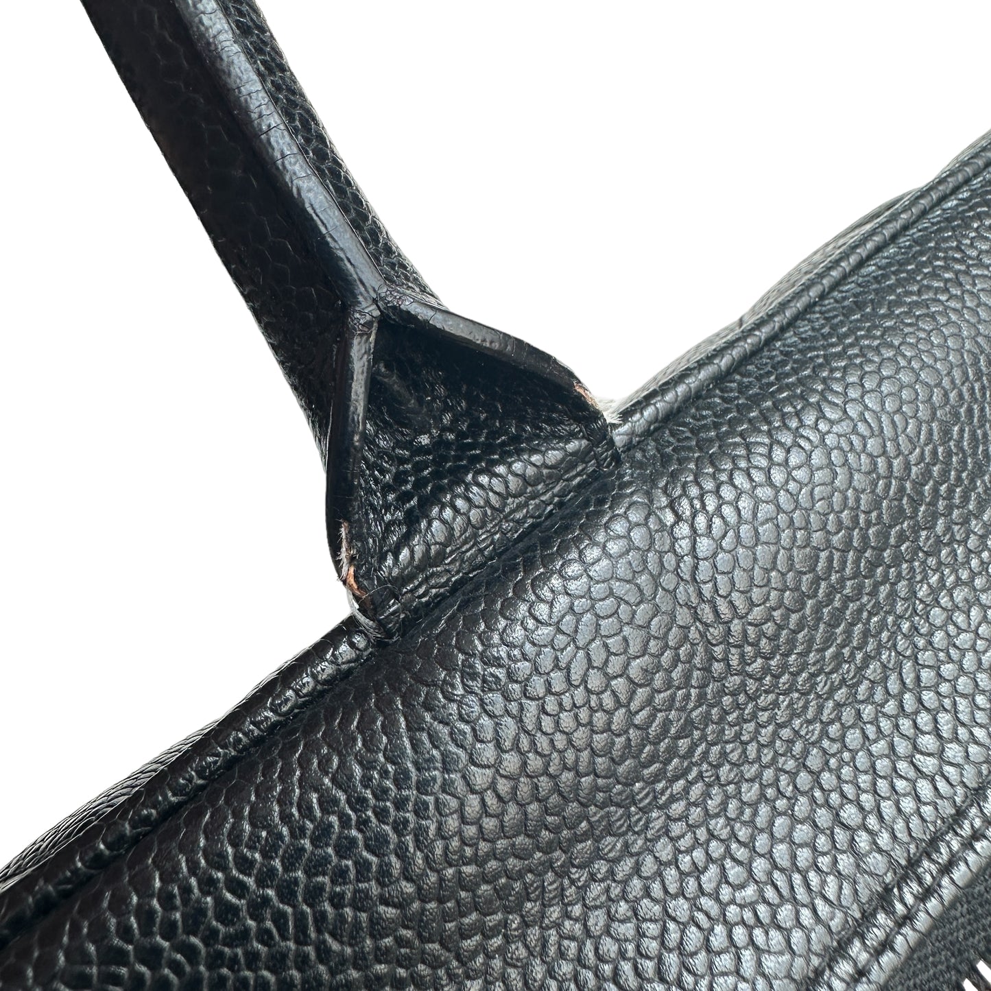 Black Timeless Caviar Leather Bowling Bag