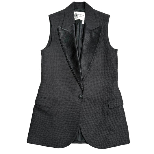 Black Textured Vest - S