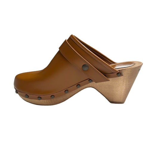 Brown Leather Clogs - 8