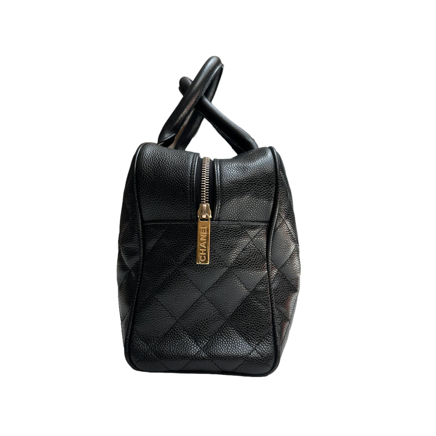 Black Timeless Caviar Leather Bowling Bag