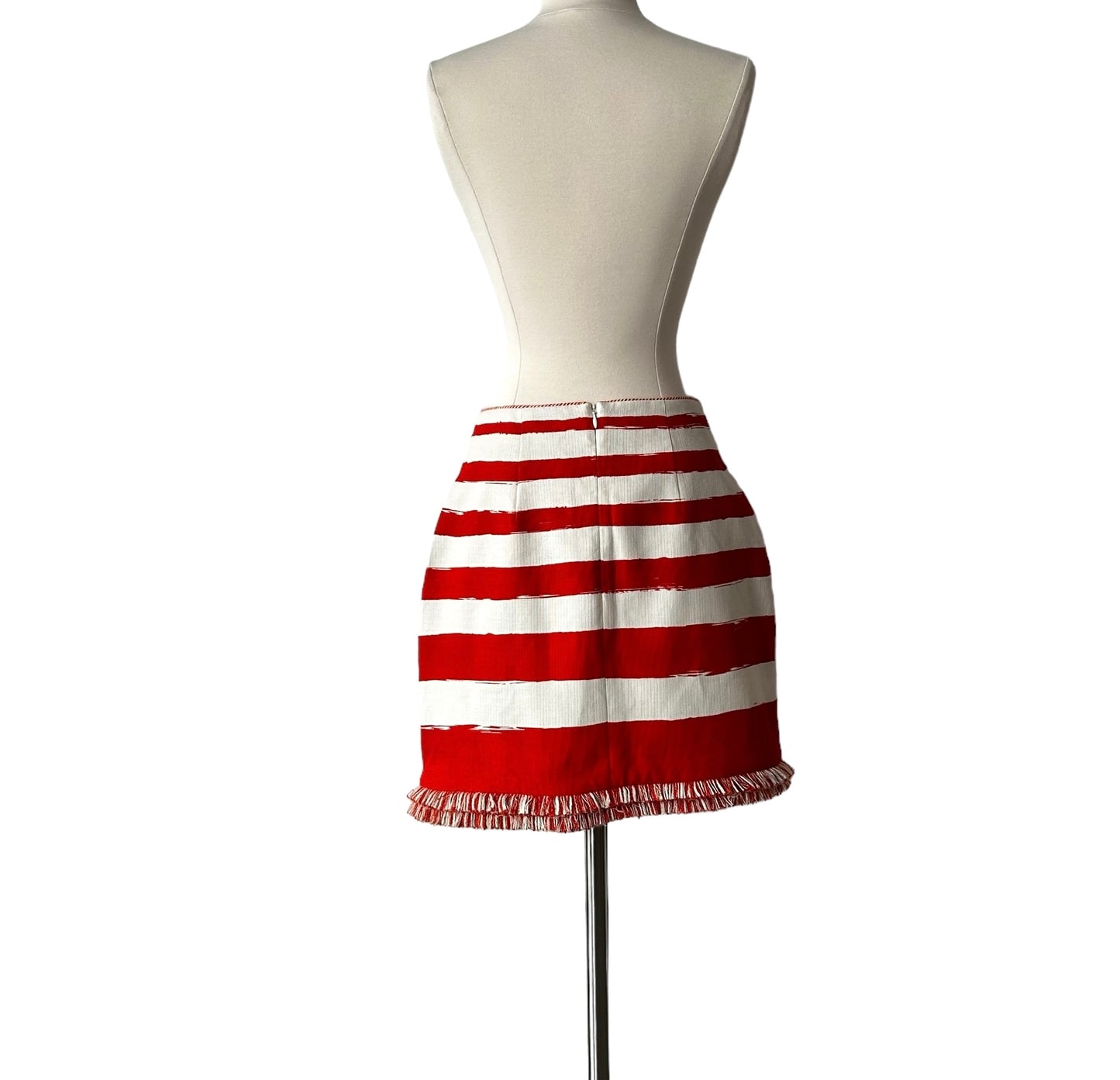 Red and White Stripped Nautical Skirt - XS