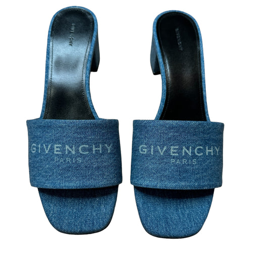 Blue Logo Denim Mules