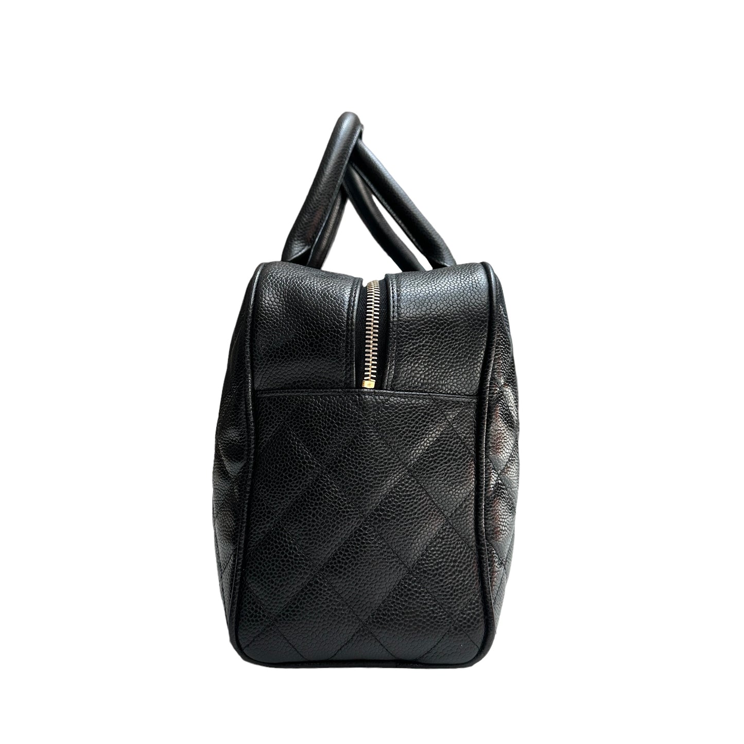 Black Timeless Caviar Leather Bowling Bag