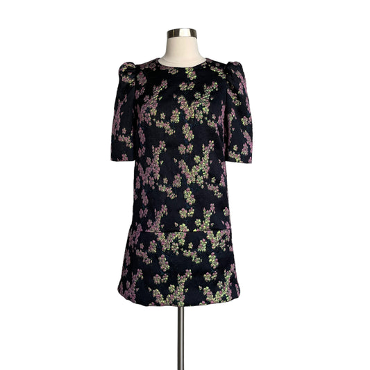Black Iridescent Floral Dress - S