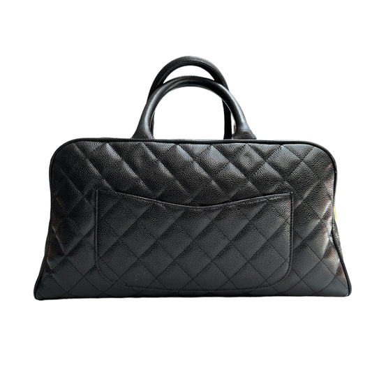Black Timeless Caviar Leather Bowling Bag
