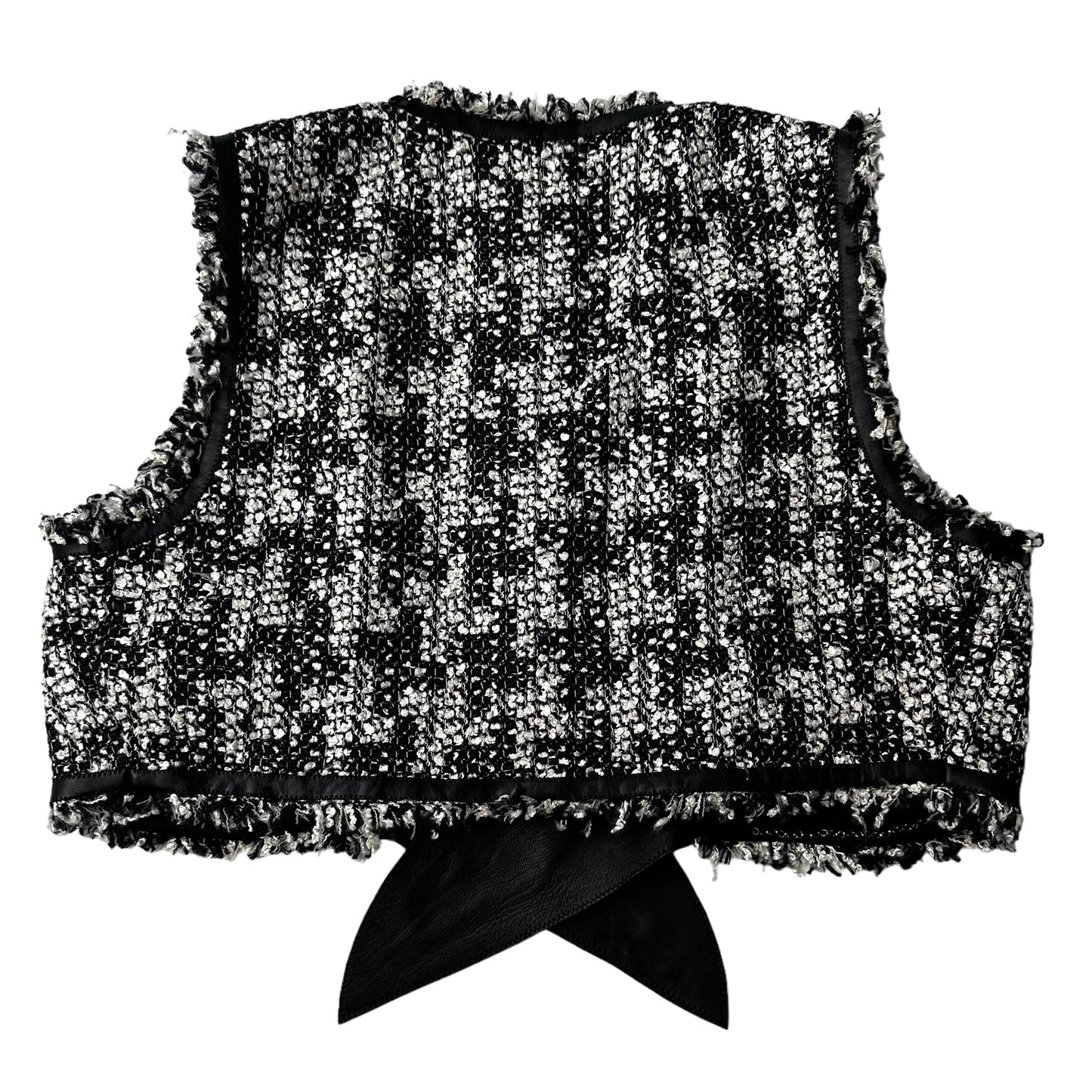 Black & White Tweed Vest - XS