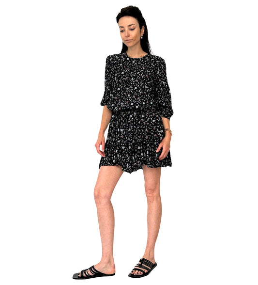 Black Floral Dress - L