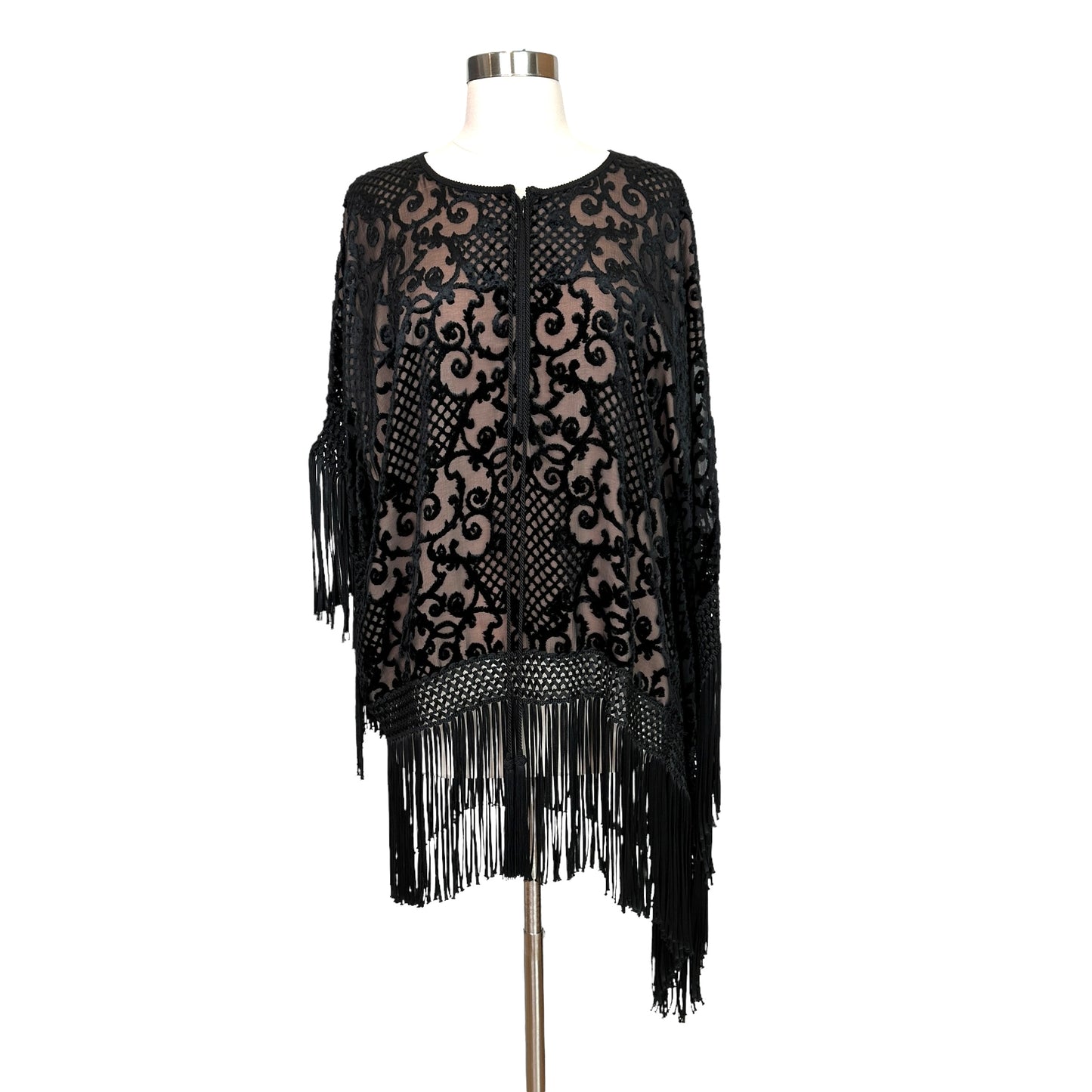 Black Velvet Poncho - XL