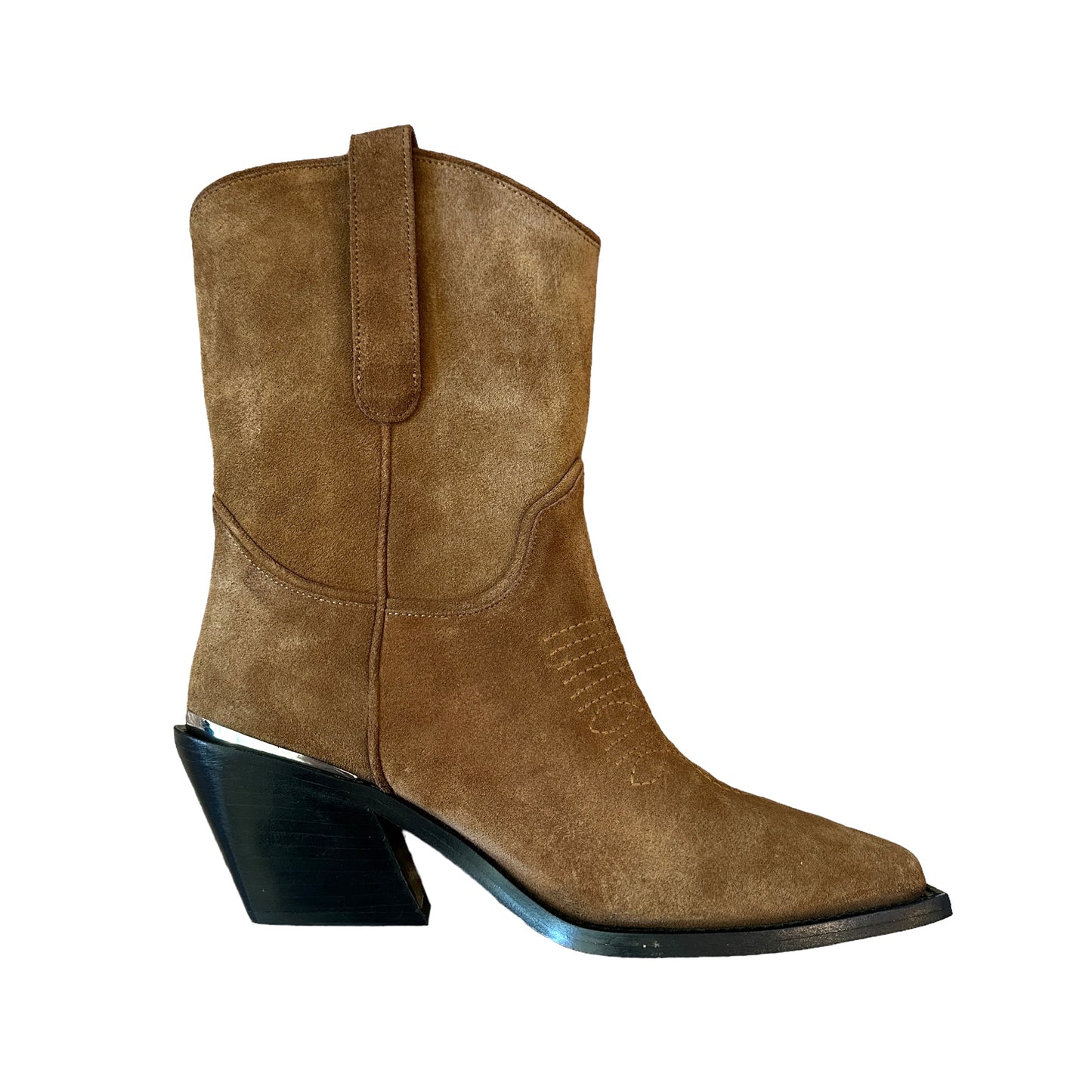 Taupe Suede Cowboy Boots - 7