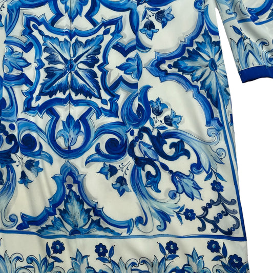 Blue & White Iconic DG Print Dress - L