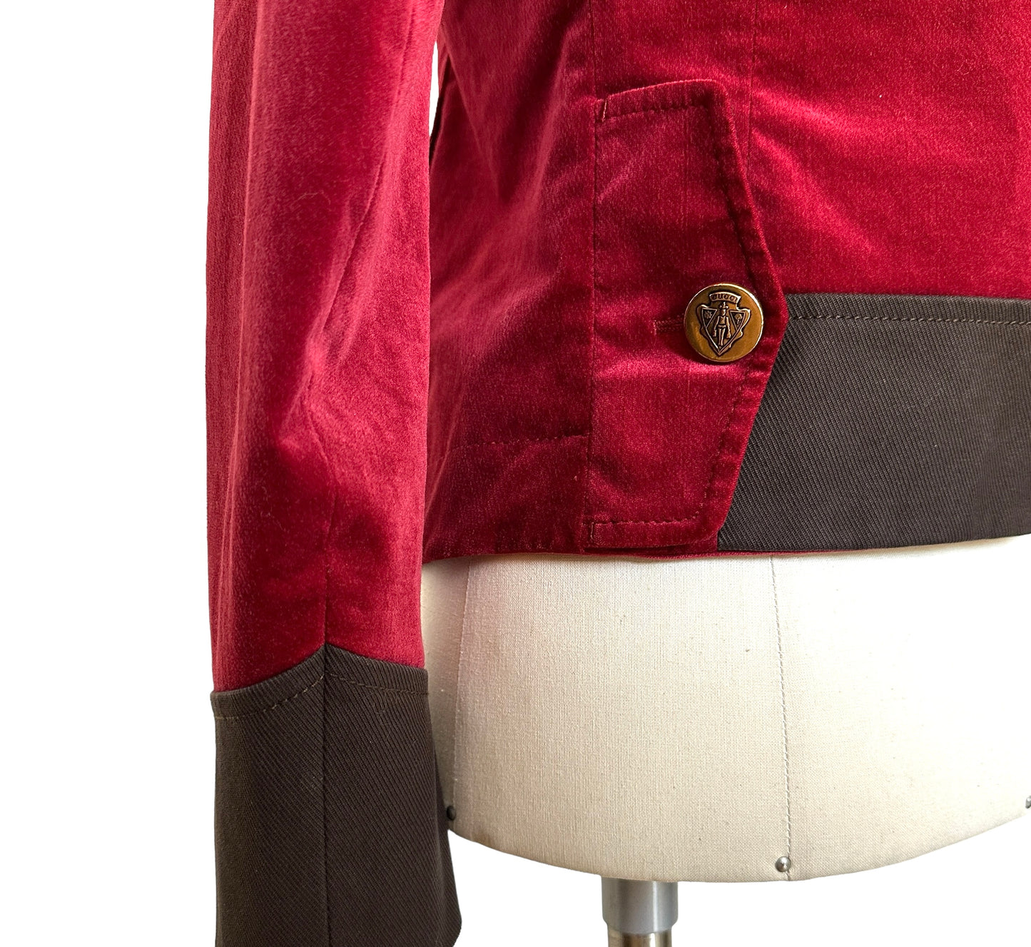 Vintage Red Velvet Jacket - M