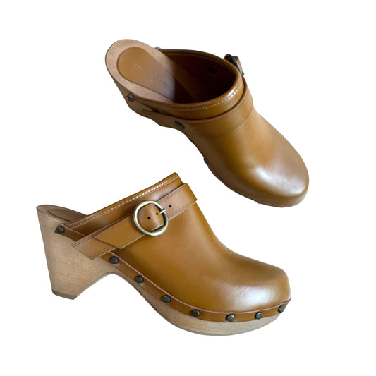 Brown Leather Clogs - 8