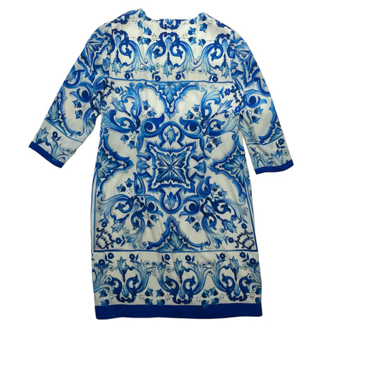 Blue & White Iconic DG Print Dress - L