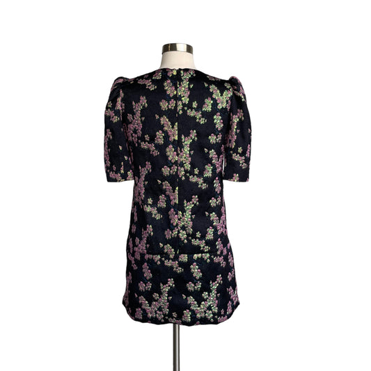 Black Iridescent Floral Dress - S