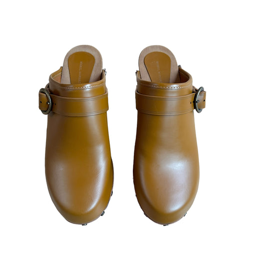 Brown Leather Clogs - 8