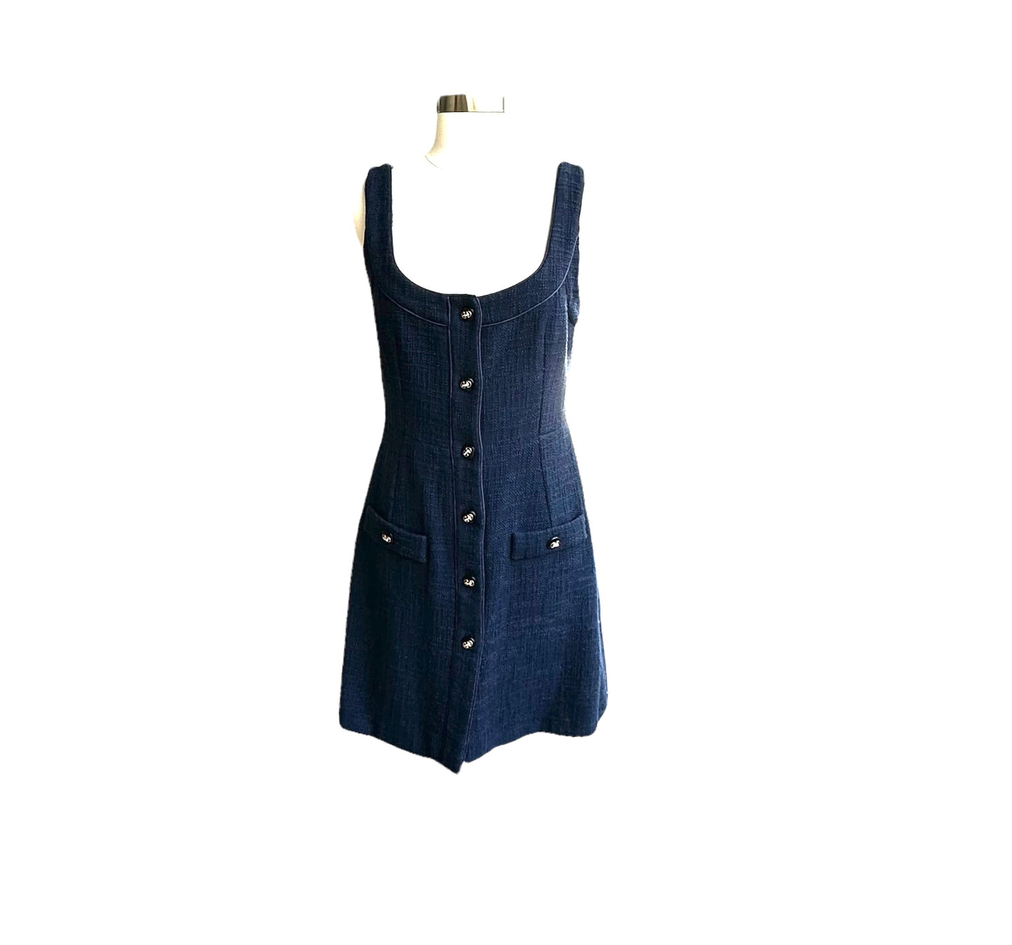 Blue Tweed Navy Dress - M