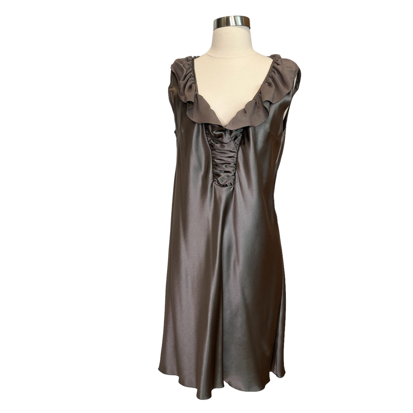Taupe Silk Dress - L