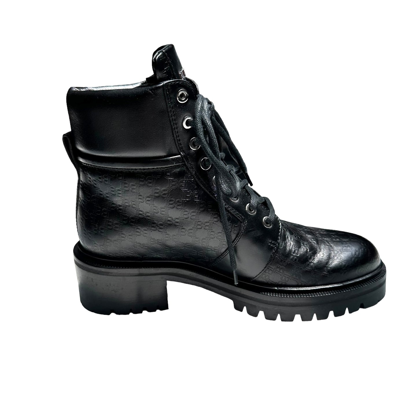 Black Logo Combat Boots - 9