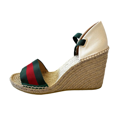 Natural Raffia Heeled Espadrilles - 10