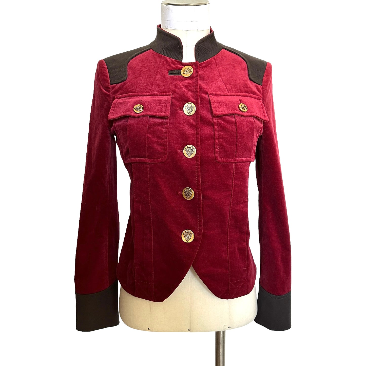 Vintage Red Velvet Jacket - M
