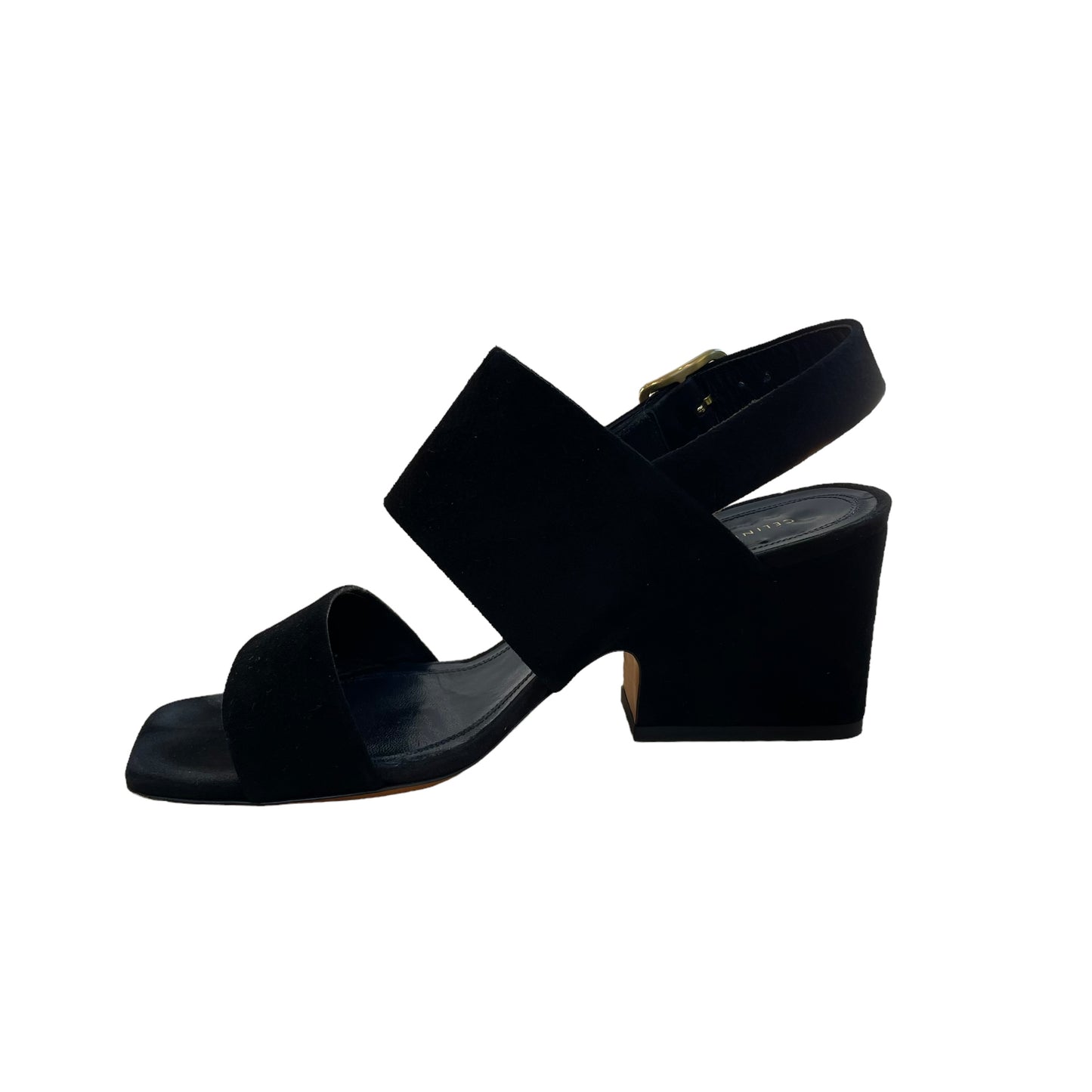 Black Suede Heeled Sandals - 7