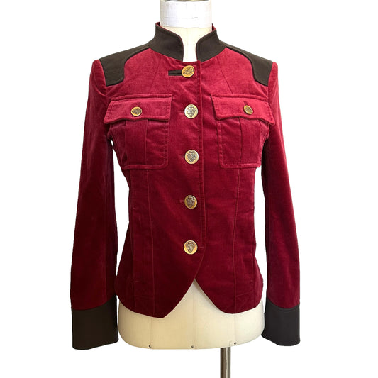 Vintage Red Velvet Jacket - M