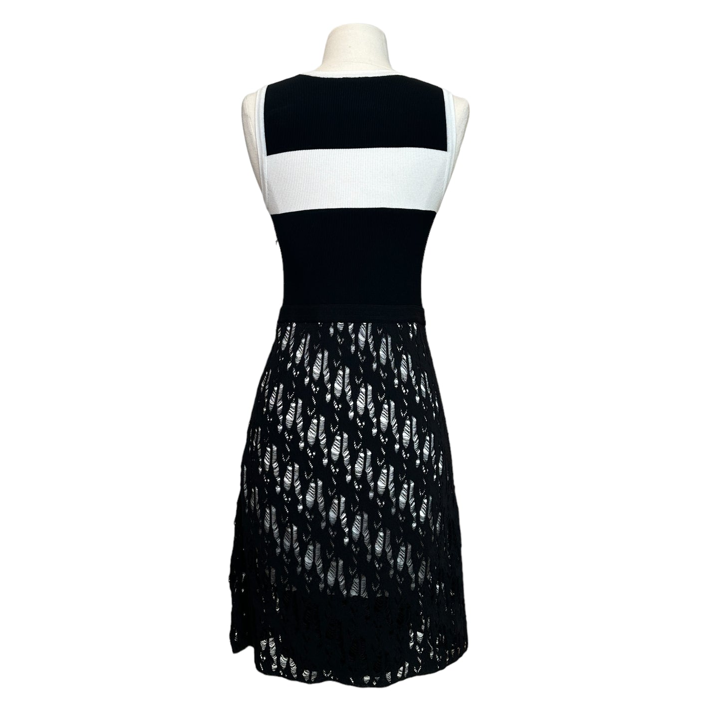 Black & White Distressed Dress - S
