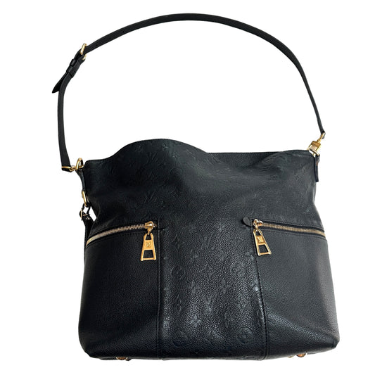 Louis Vuitton Black Leather Monogram Empreinte Melie Hobo Bag