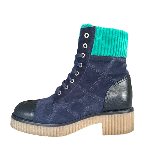 Leather, Suede & Velvet Boots - 8.5