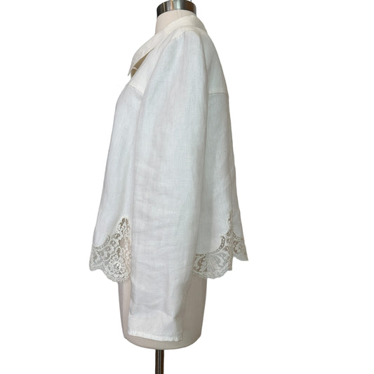 Vintage Cream Linen Jacket - L