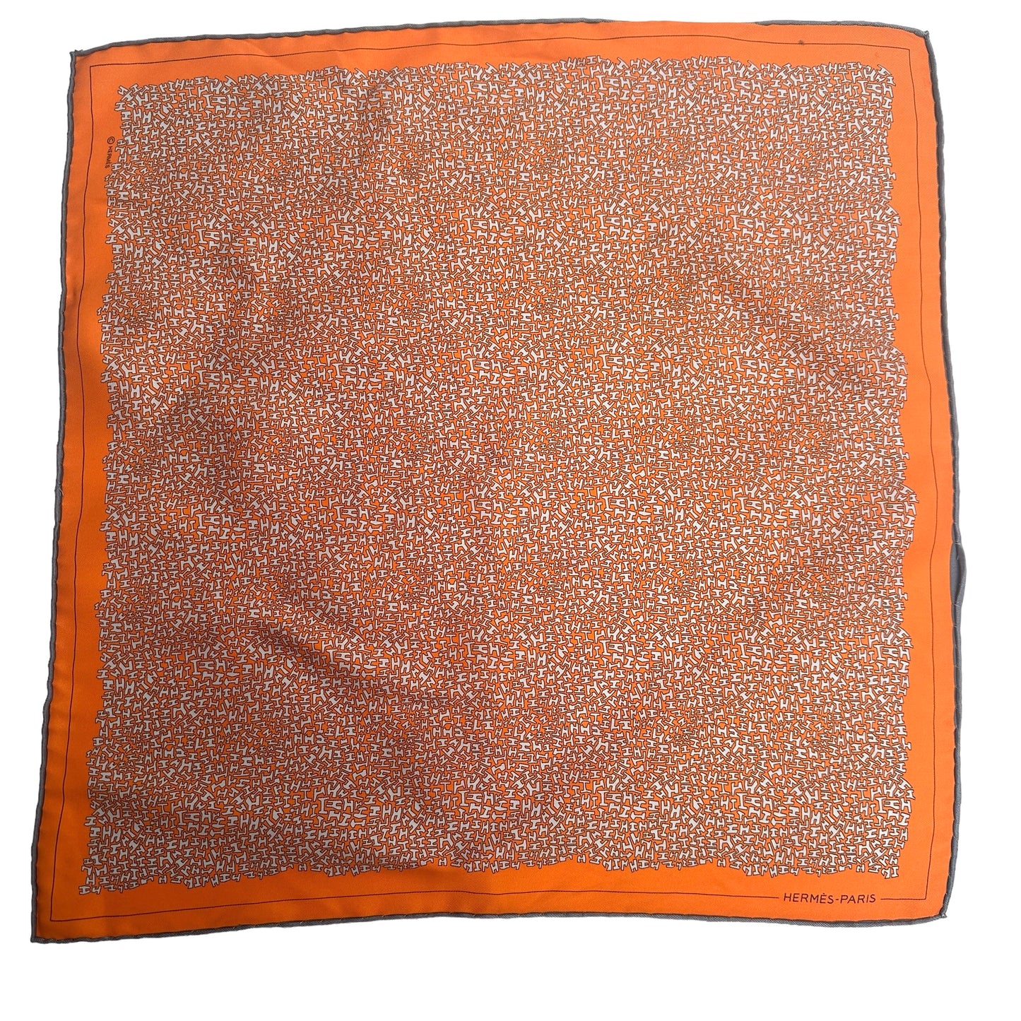 Orange Logo Silk Pocket Scarf