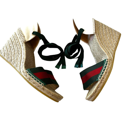 Natural Raffia Heeled Espadrilles - 10