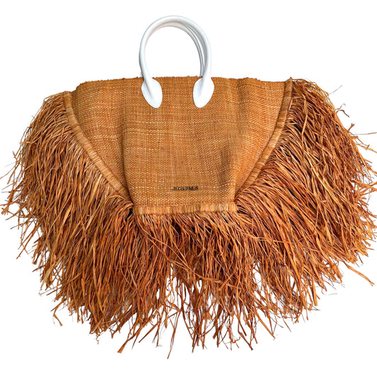 Fringed Raffia Beach Bag