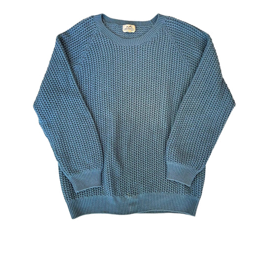 Oversized Blue Knit Sweater - L