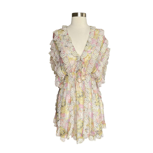 Floral & Lace Silk Dress - 2
