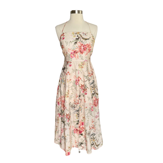 Linen Floral Maxi Dress - 1