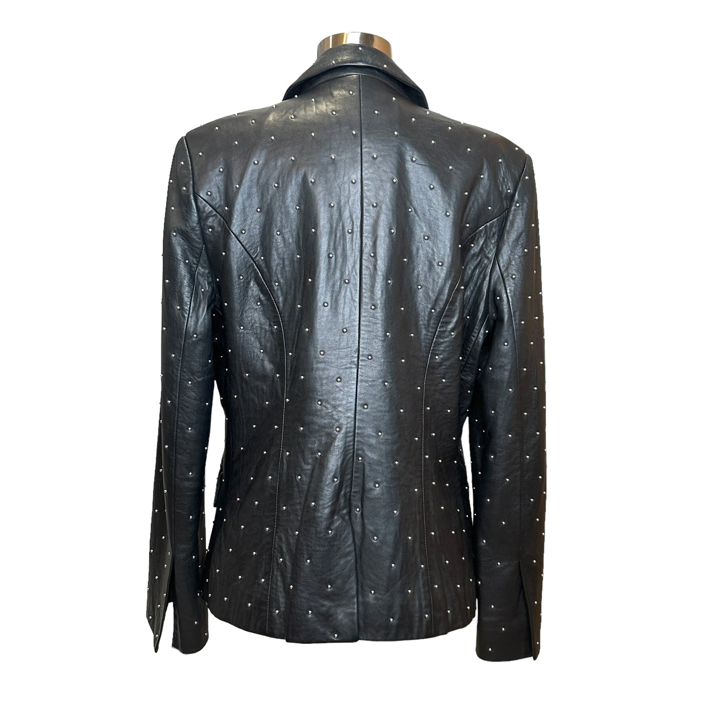Studded Leather Blazer - L